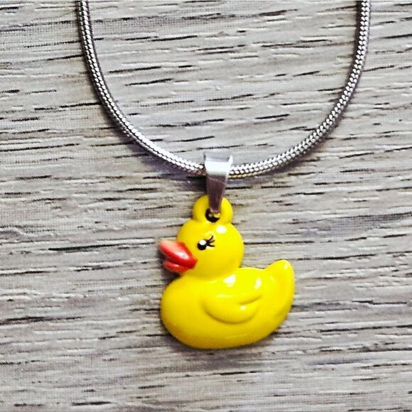 ZOX "LUCKY DUCK" #616 SILVER DUCKY NECKLACE NEW COLLECTIBLE VINTAGE - Picture 1 of 13